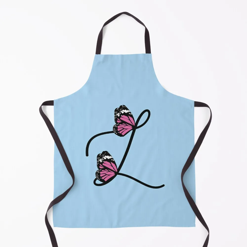 Butterfly Monogram L Apron Bib For Kitchen cookings for women Kitchen Supplies For Man Apron