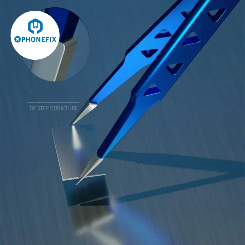 AAC-14 mekanik pinset anti-panas berongga sidik jari presisi garis terbang telepon antimagnet Forceps elektronik