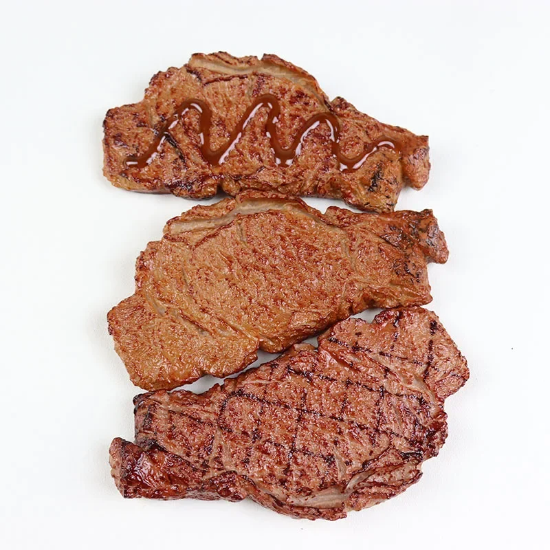 Artificial PVC Simulated Steak Model Roast Restaurant Western Food Decorative Foods Props Kids Play Toys