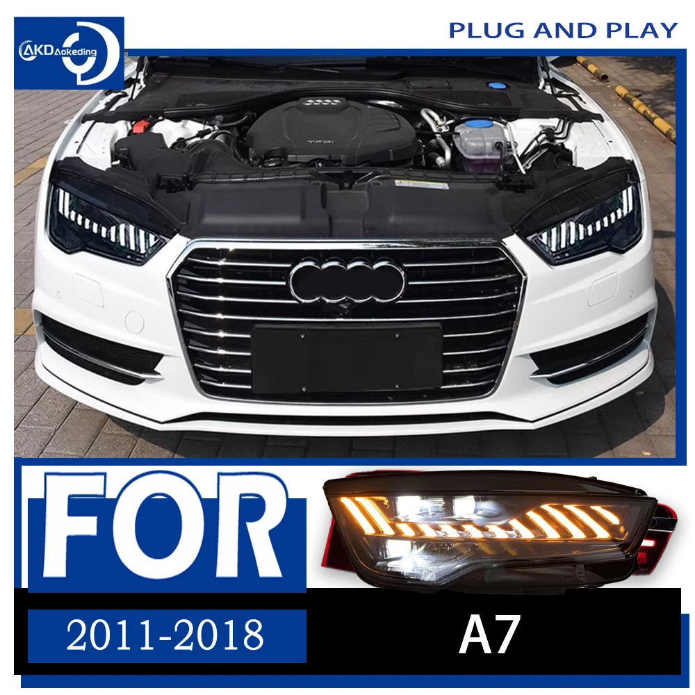 

AKD Car Accessories Head Lamp for Audi A7 Headlights 2011-2017 RS7 LED Headlight DRL Dynamic Singal High Low Beam