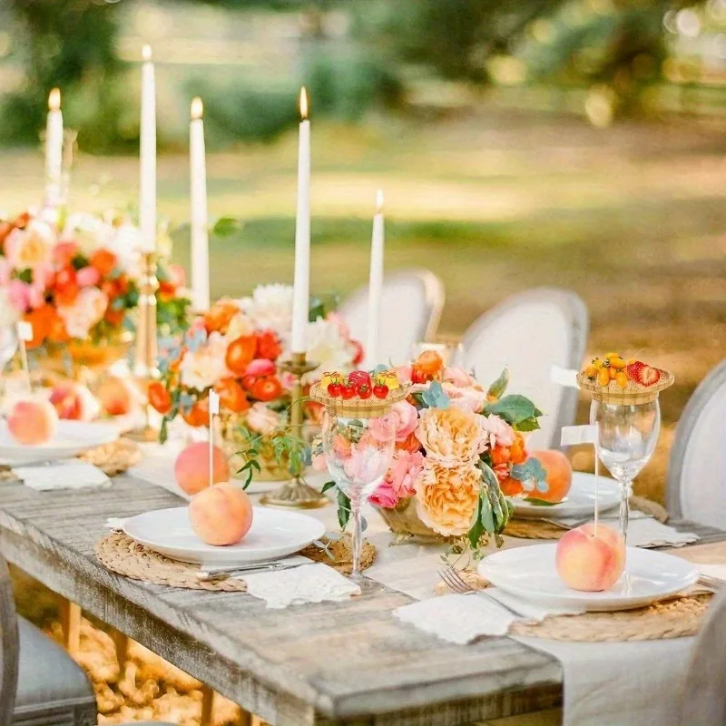 

10/16 шт., вечерние бамбуковые бокалы для вина, подставки для бокалов для вина, шарнирный топпер, украшение для чашек для вечеринок, ресторанов, баров
