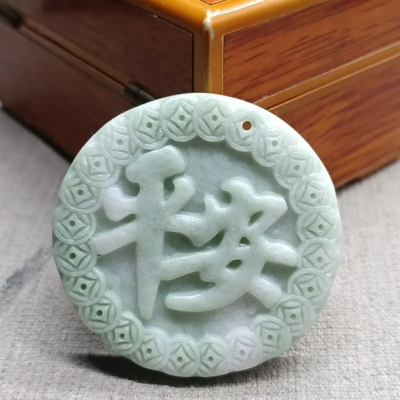 

New Natural Guizhou Cuiping Pendant, Classic Ethnic Style, Suitable for Both Men and Women
