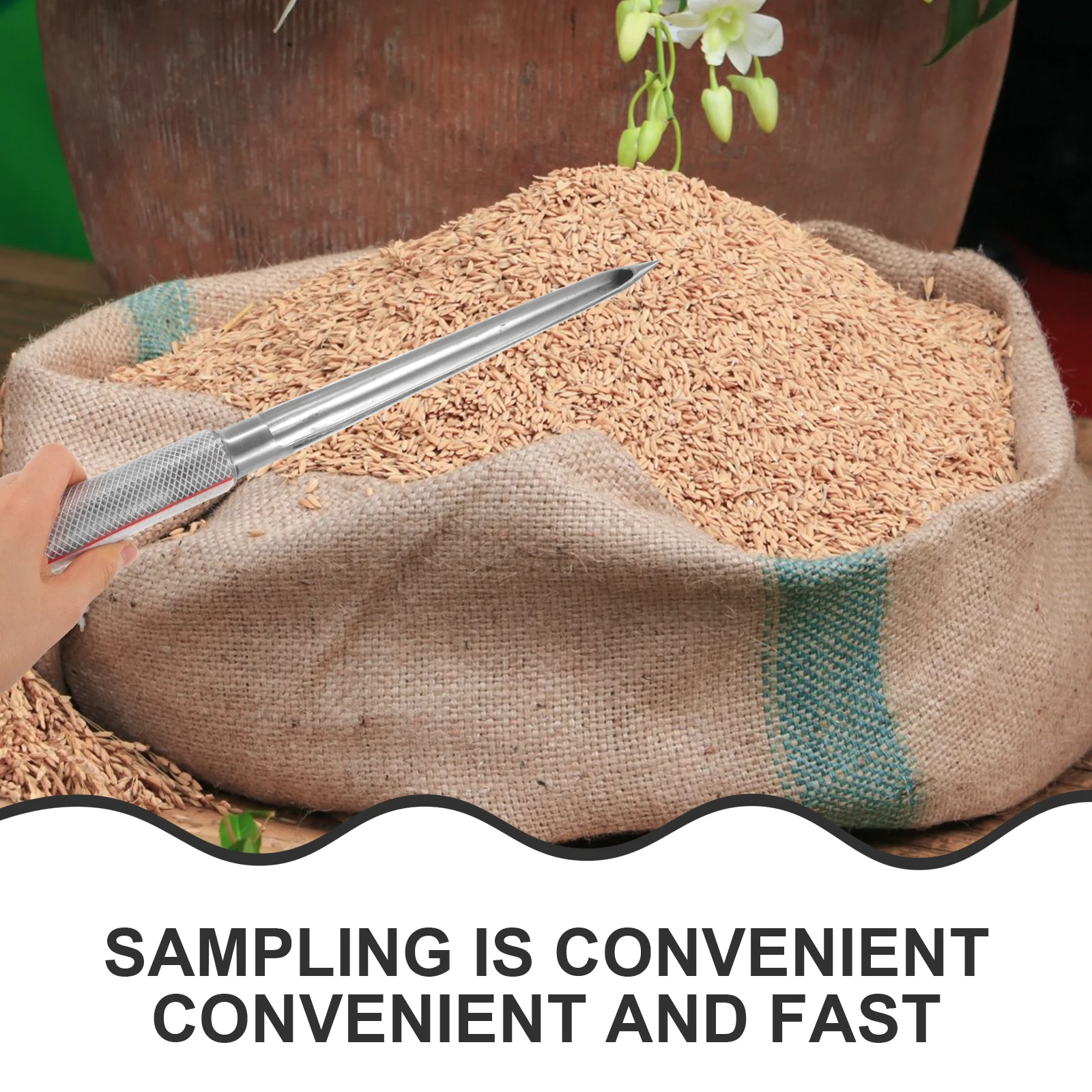 Stainless Steel Grain Sampler for Farming Portable Soil Test Probe Wheat PVC Practical Tool Gardening Parts