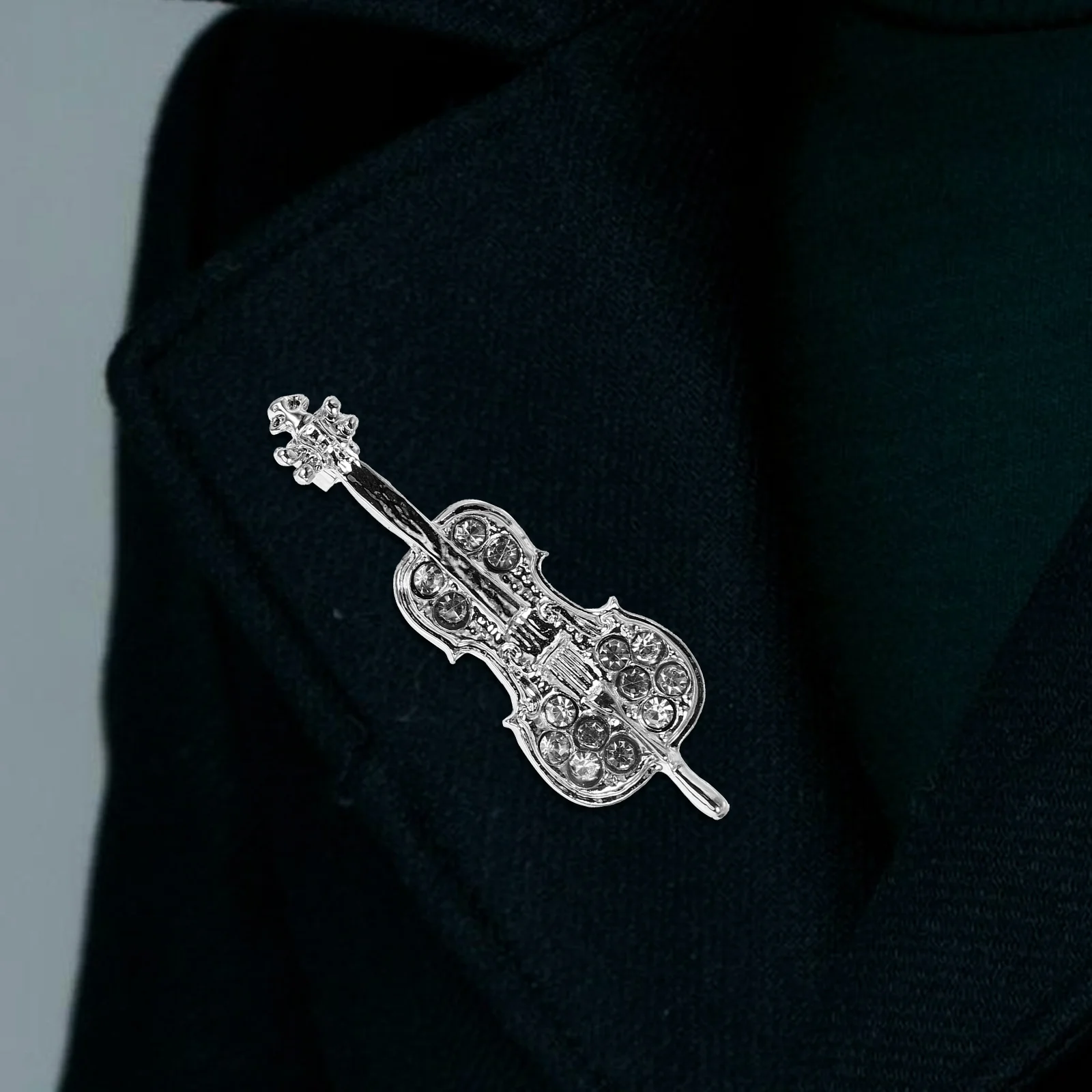 

Rhinestone Violin Brooch Women Fashion Accessories Alloy Backpack Pin Elegant Music Instrument Brooch Suitable For Suits Hats