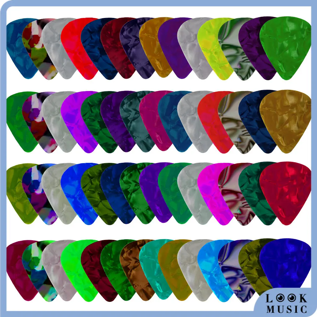 LOOK Assorted Guitar Picks 어쿠스틱 일렉트릭 베이스 Plectrum Mediator 기타 액세서리 0.46/71/96mm 셀룰로이드 기타 픽