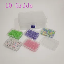 10 Grids Storage Box For DIY Beads Diamond Paint Crafts Transparent Plastic Storage Box, Art Embroidery Jewelry Accessories Box