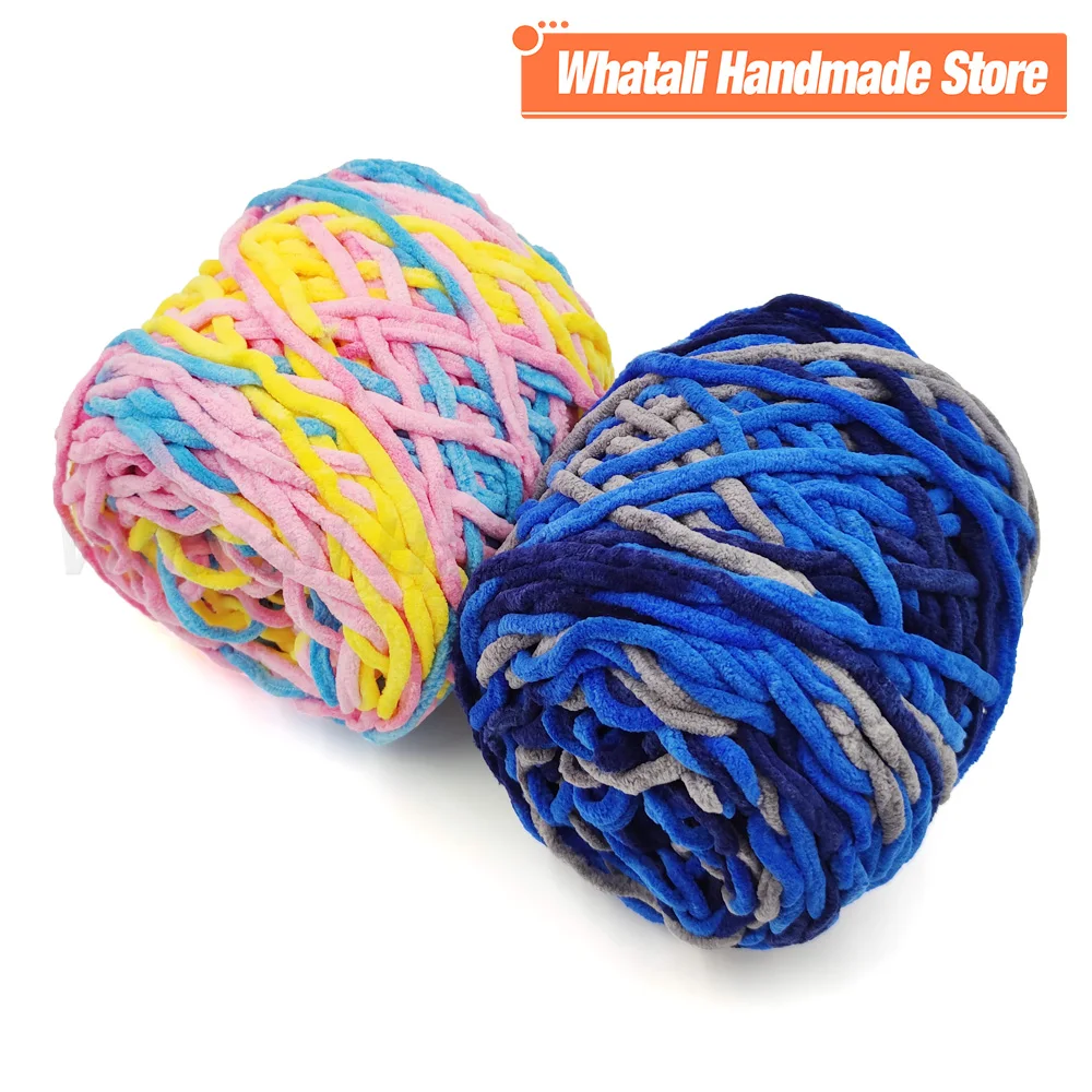 

1Pc 160G Fluffy Thick Soft Chenille Yarn Ice Stripe Yarn For Crochet Knit Blanket Scarf Hat Sweater Socks Clothing DIY Projects