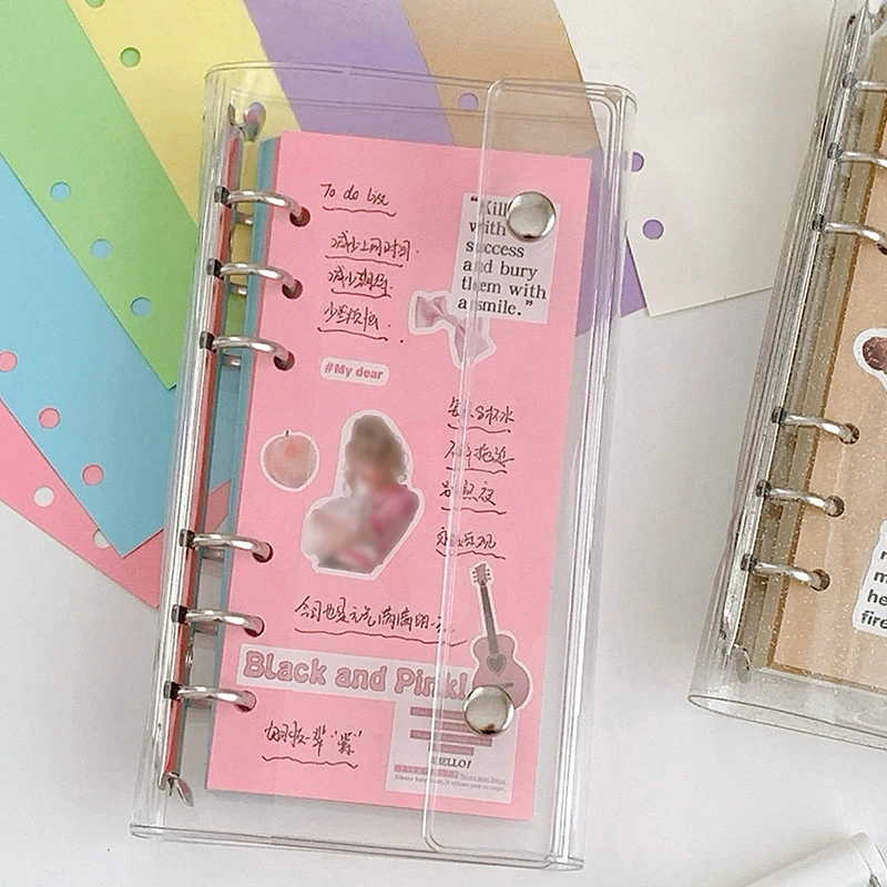 

A6 Transparent Loose Leaf Cover Postcards Binder Collect Book Organizer Ins Idol Card Collect Book 1 Grid 2 Grid Storage Bags