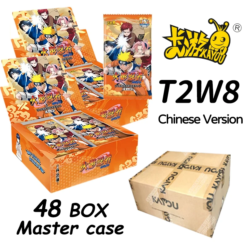 Caja Maestra Original al por Mayor de Tarjetas Coleccionables Kayou Naruto Serie 8, 48 Cajas, Tarjetas Oficiales de Anime Chino
