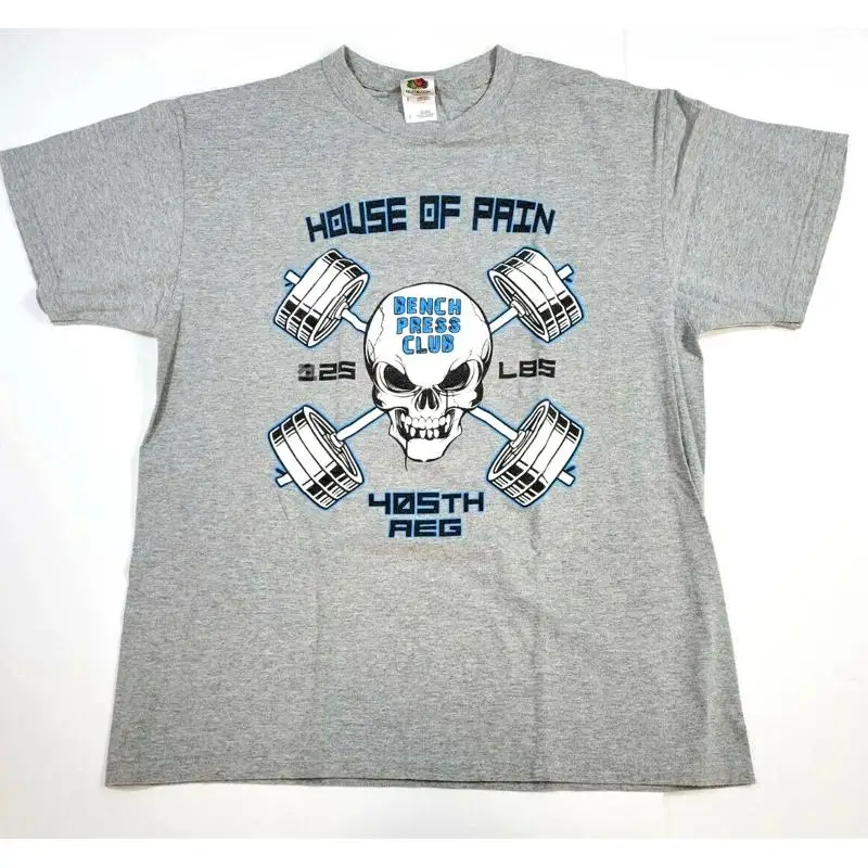 T Shirt House Of Pain Vintage Size L Bench Press Club Fruit The Loom Skull