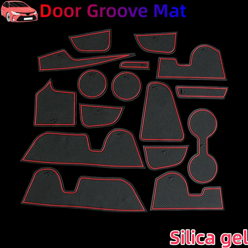 Door Groove Dust-proof Pad for Jeep Compass 2017 2018 2019 2020 Rubber Anti-slip Mat Cup Holder Storage Gate Slot Sticker Auto