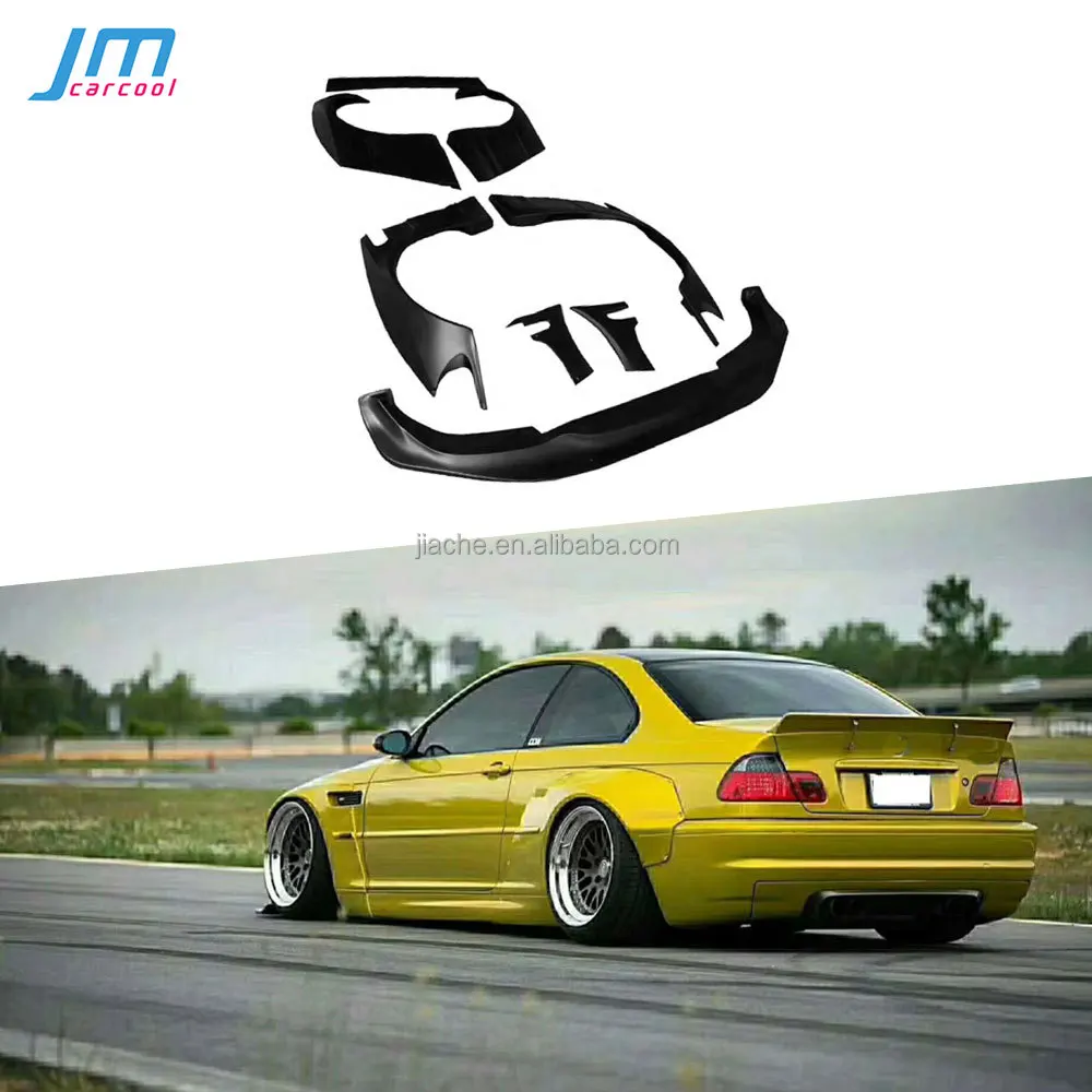 

FRP Car Wide Body Kit Front Lip Rear Bumper Fender Trunk Spoiler Sedan Fiber Glass for BMWs E46 Coupe Standard 3 (E46) 1998-2005