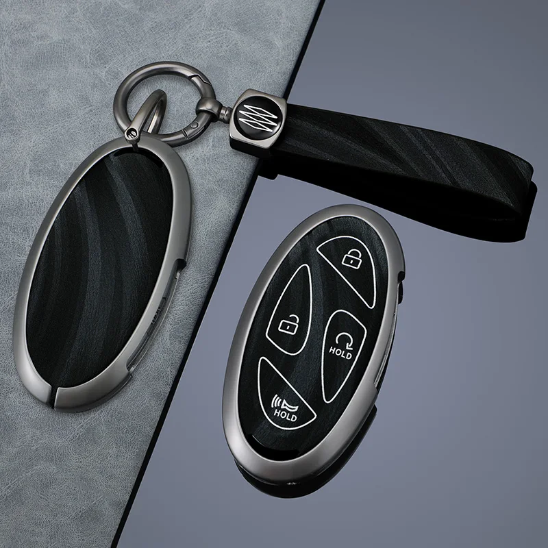 Alloy+Leather Car Key Case Key Cover Shell Fob Holder for New Kona SX2 for Hyundai IONIQ 6 New Grand Prix GN7 Car Accessories