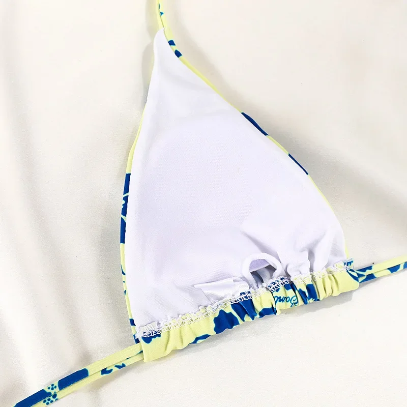 Extreme Bikini Uitgesneden Badmode Vrouwen Lage Taille Badpak Zomer Print Micro Bikini Set Badpak Driehoek Beachwear