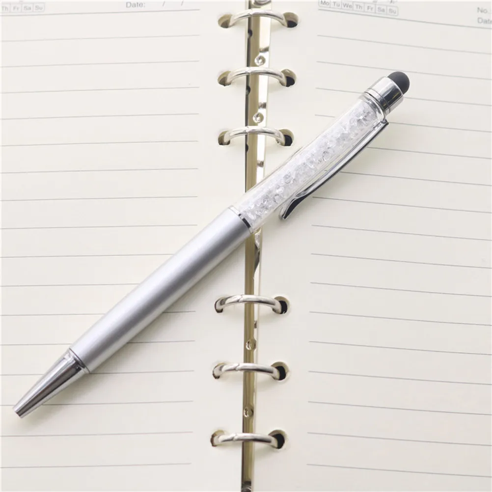 

2Pcs Crystal Diamond Stylus Pens Multifunctional Retractable Ballpoint Touch Screen Pen Smooth Writing Ultra Responsive Rubber