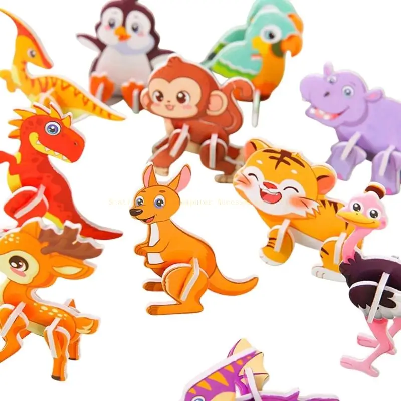 30Pcs Animal Themed Paper Puzzle Set For Preschoolers Children Early Learning