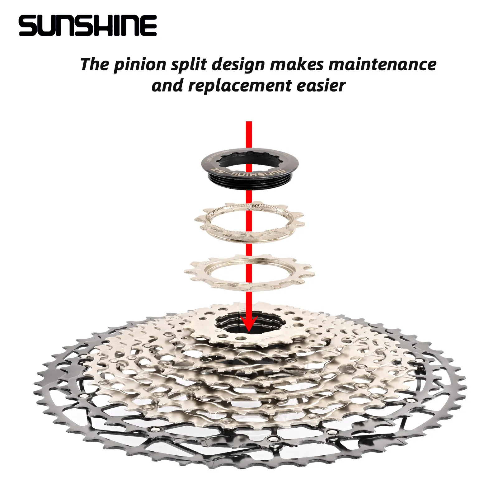 SUNSHINE Ultralight Bicycle Cassette Freewheel Steel Material 9/10/11/12/13 Speed HG Structure Sprocket for Mountain Bike view 4
