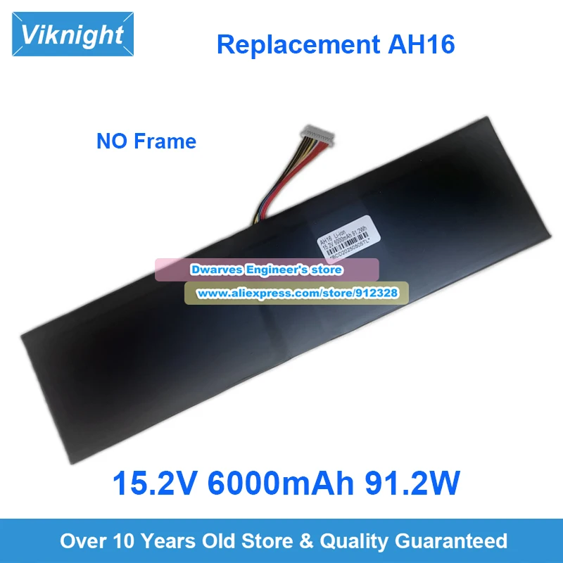 AH16 Battery 15.2V 6000mAh 91.2W for AH16 16-inch i9 Aierxuan Youxia R3 Laptop Battery