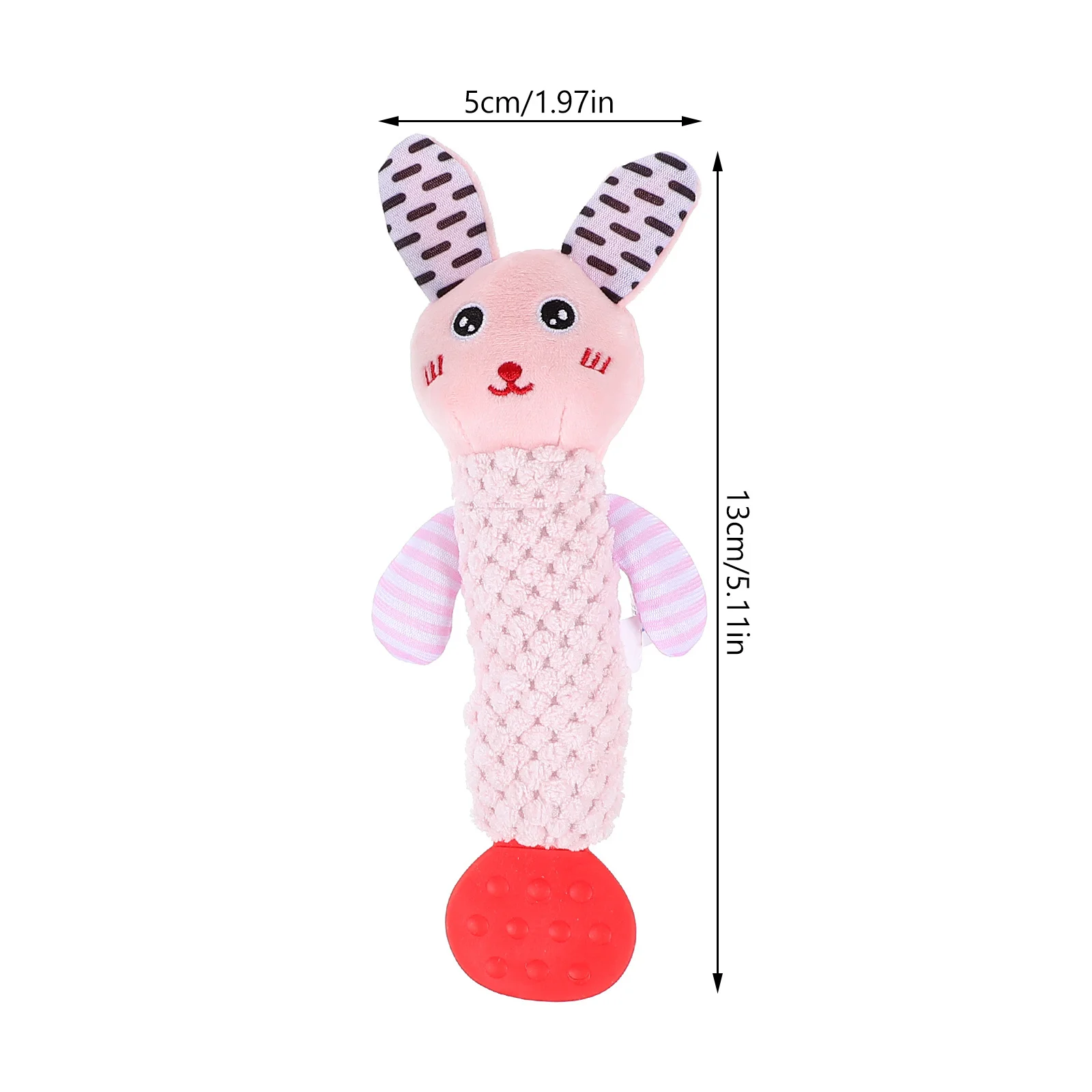 Chocalho de mão com design animal, 4 unidades, desenho animado, bebê, apaziguar para desenvolvimento intelectual, agarrar habilidades de coordenação auditiva