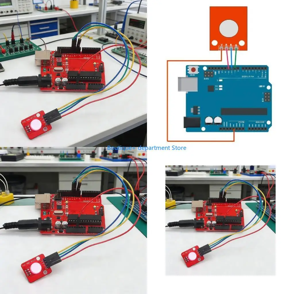 E1PD 25x21mm Full Color LED Module For Microcontroller Circuits High Brightness Plastic LED Module