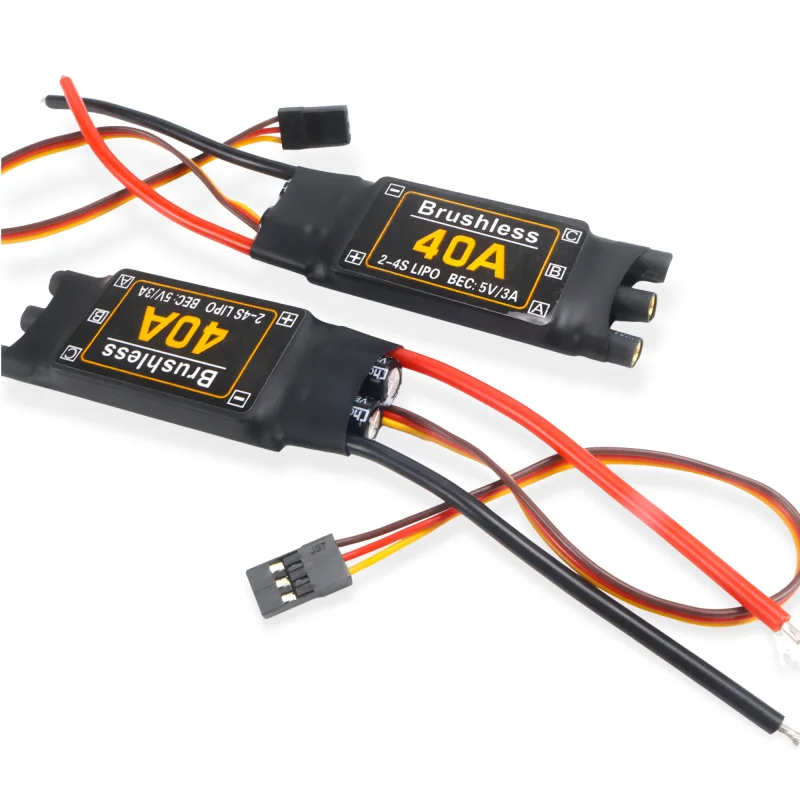 

Outstanding Quality 2pcs 40A Brushless ESC 2-4S Programmable with 5V 3A BEC Timing/Brake/Lipo Protect for RC Airplane Car Boat