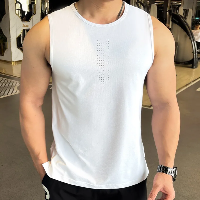 Men Running Cycling Athletics Breathable Tank Top Vest Speed Sports GYM Fitness Shirts Guys Sleeveless Clothing Athlete Singlet