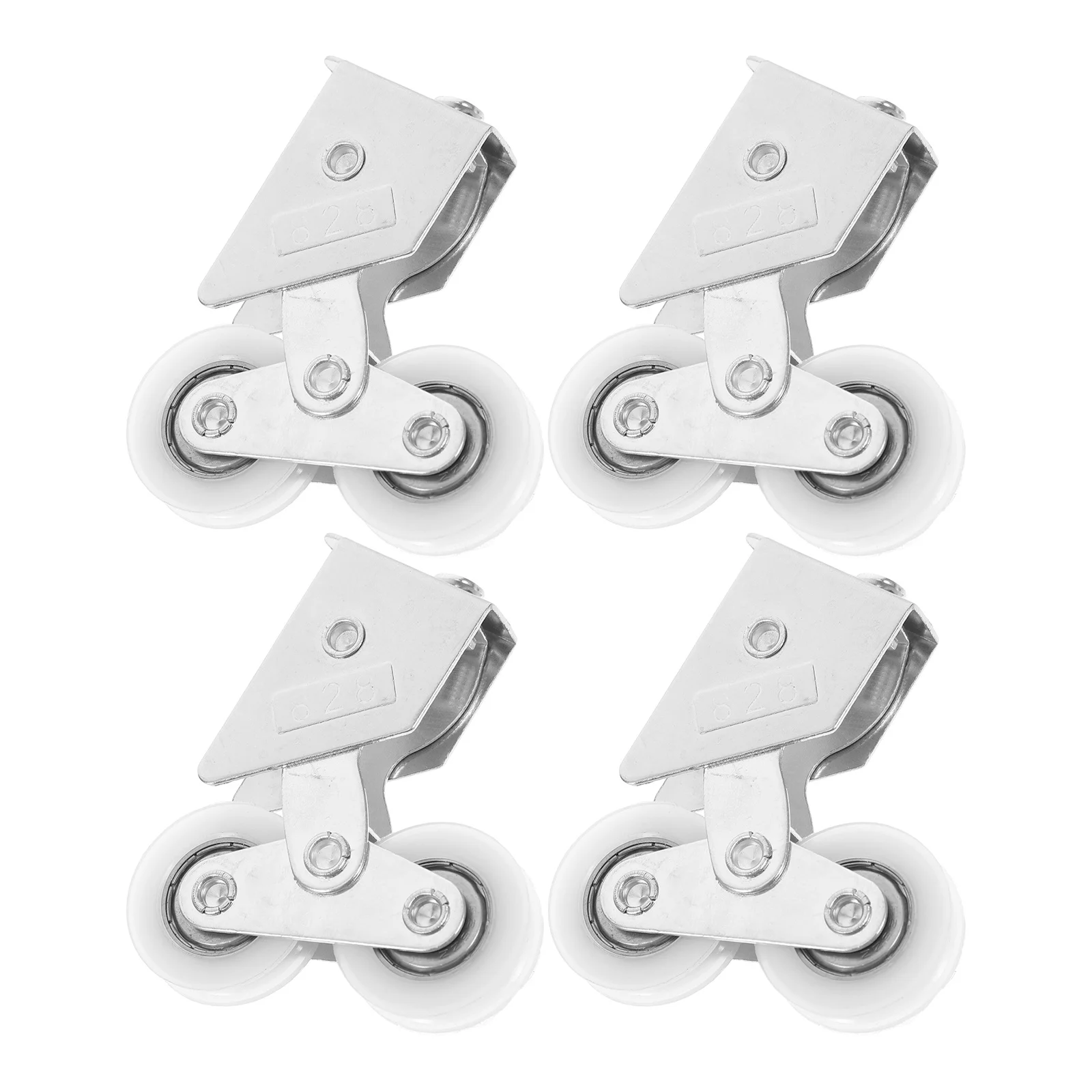 

4Pcs Sliding Door Pulley Aluminum Alloy Double Wheel Smooth Operation for Window Track Replacement Patio Door Rollers Roller