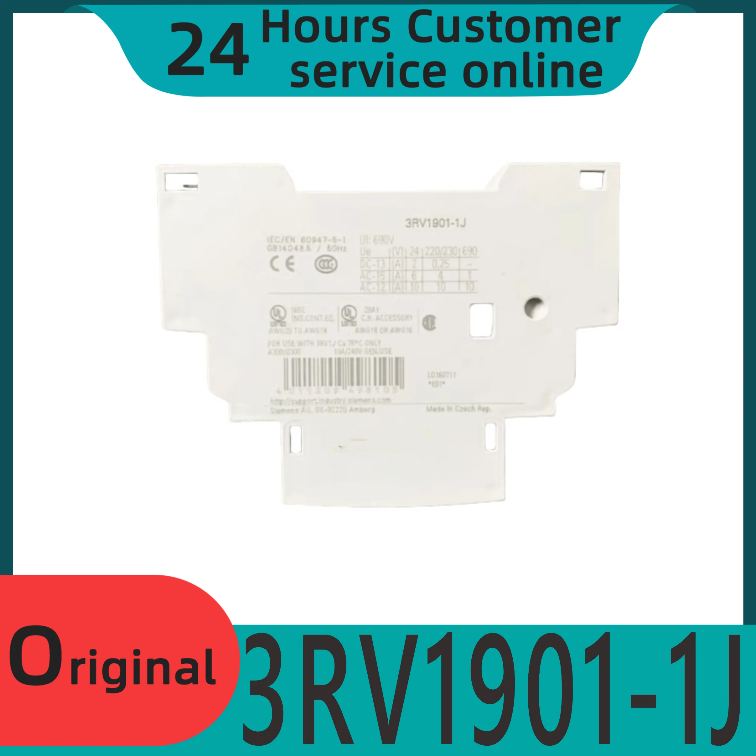 

Brand new original auxiliary switch 3RV1901-1J with 2 open and 2 closed contact points