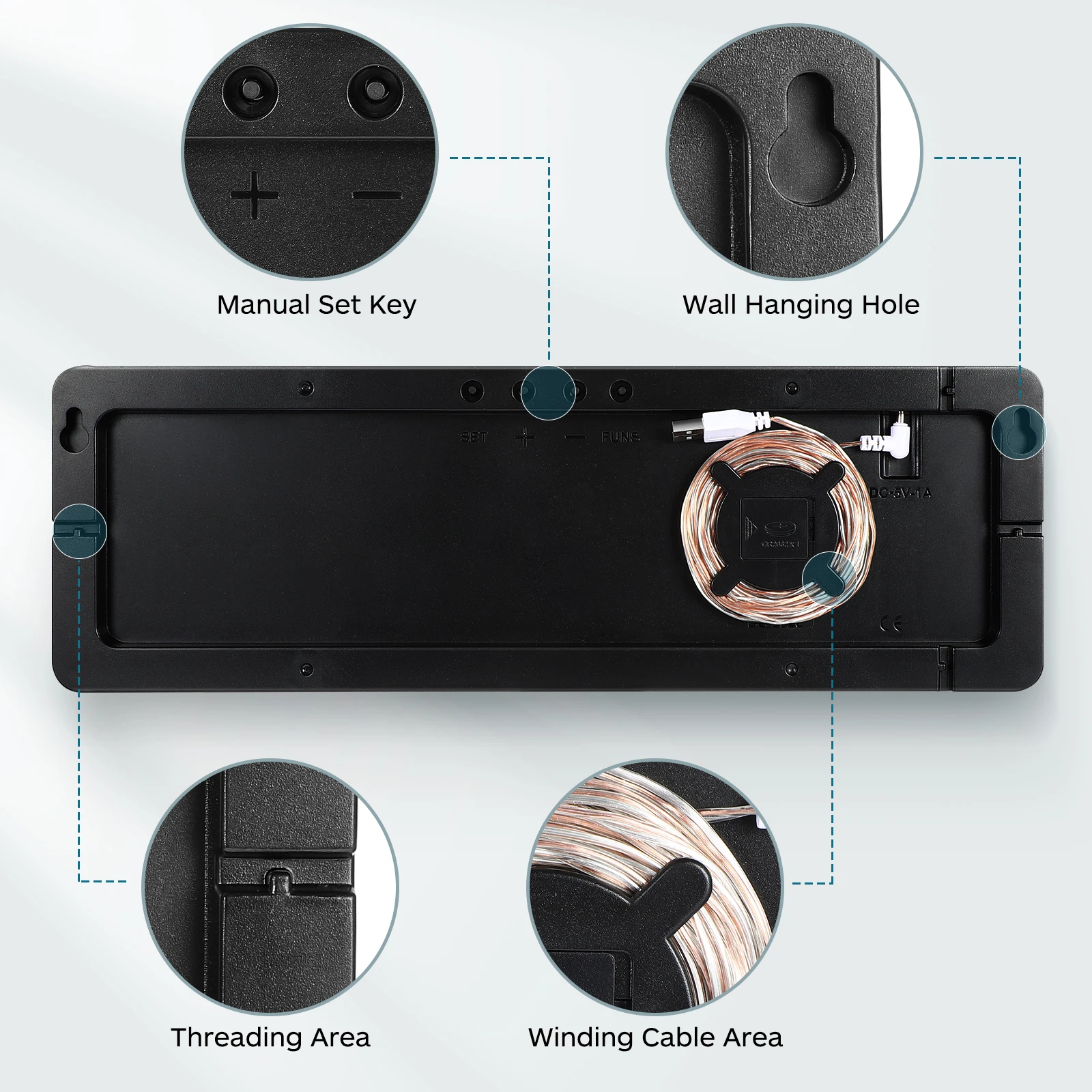 

1Pcs Digital Wall Clock Large 39cm LED Display Modern Home Bedroom Living Room Alarm Temperature Date Remote Control