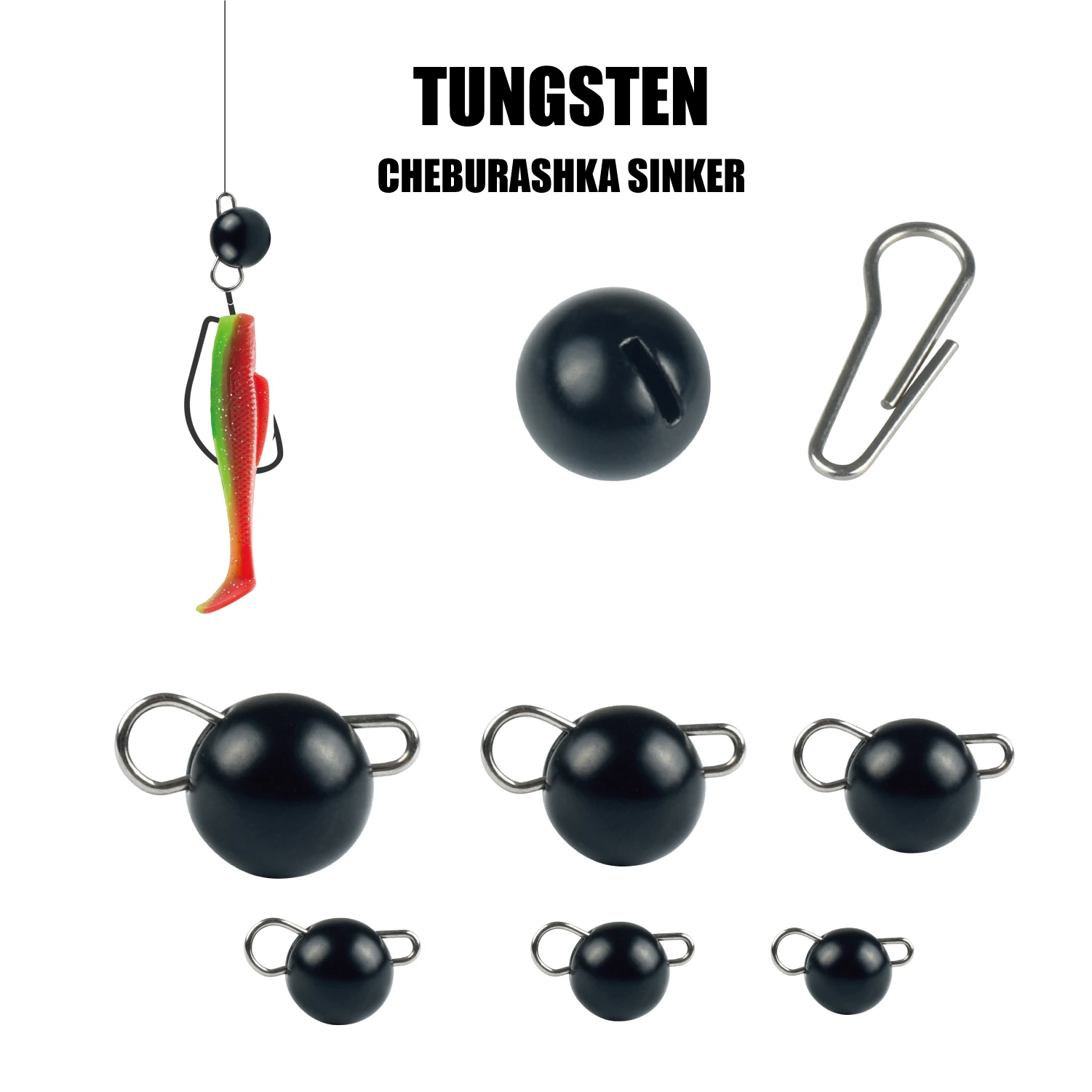 

MUUNN 10PCS Tungsten Cheburashka Sinker,Fishing Weight,1G/1.5G/2G/3G/5G/7G, Tackle For Soft Worm Bait,Bass Trout Lure Black