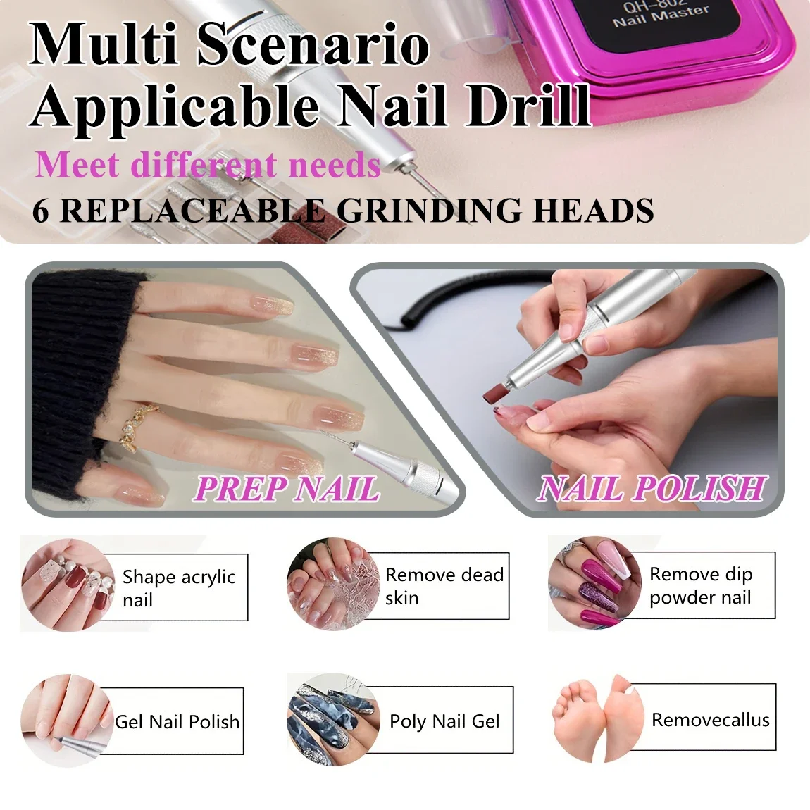 45000 RPM elektrische nagelboormachine LED-display oplaadbare nagelschuurmachine voor gelnagelpolijsten thuis salon manicure gereedschap