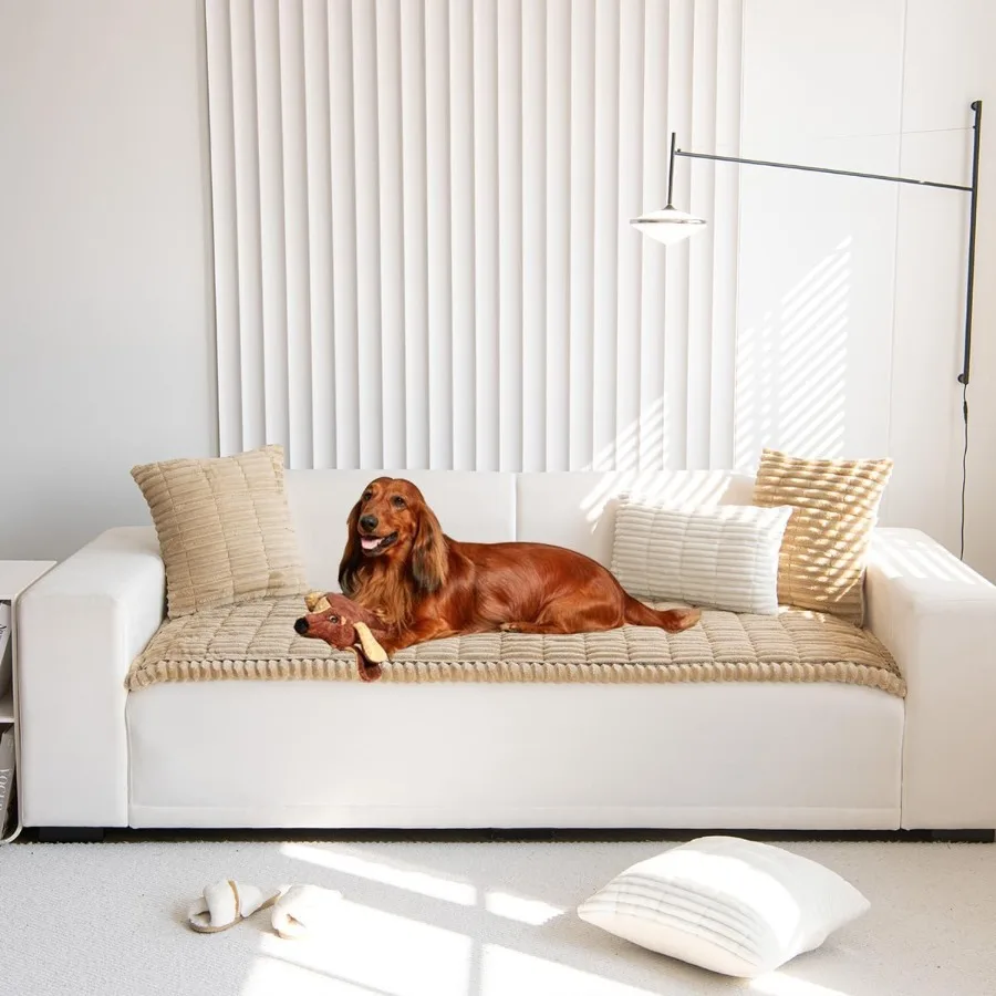 

Нечеткие чехол для дивана для защиты домашних животных: моющийся нескользящий чехол для дивана с защитной подушкой Идеально подходит для собак и других пе