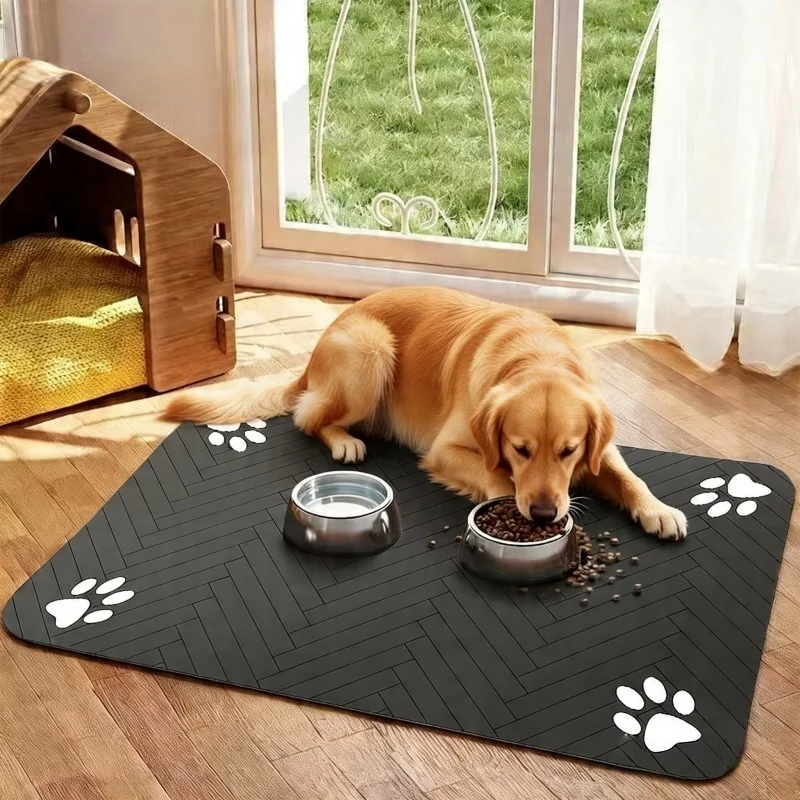 Silicone Pet Feeding Dog Cat Bowl Food Mat Non-Stick Waterproof Pet Food Feeding Pad Puppy Feeder Tray Water Cushion Placemat