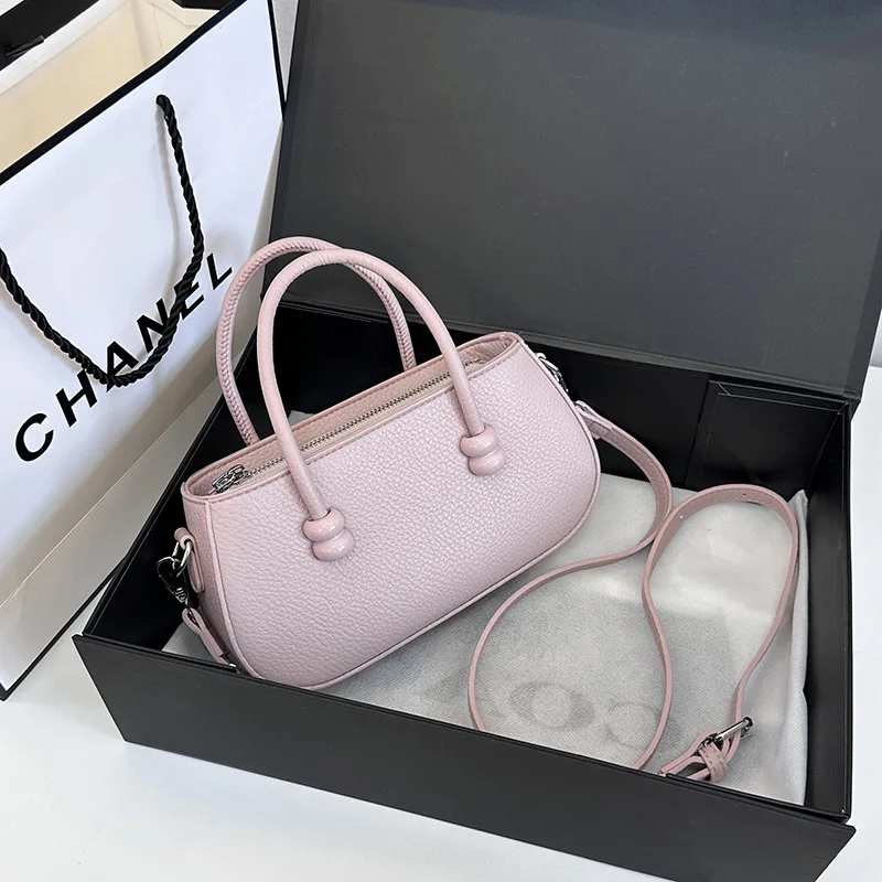 2025 Spring Summer Textured Square Bag for Women Minimalist Crossbody Purse Stylish Handheld Tote Versatile Chic