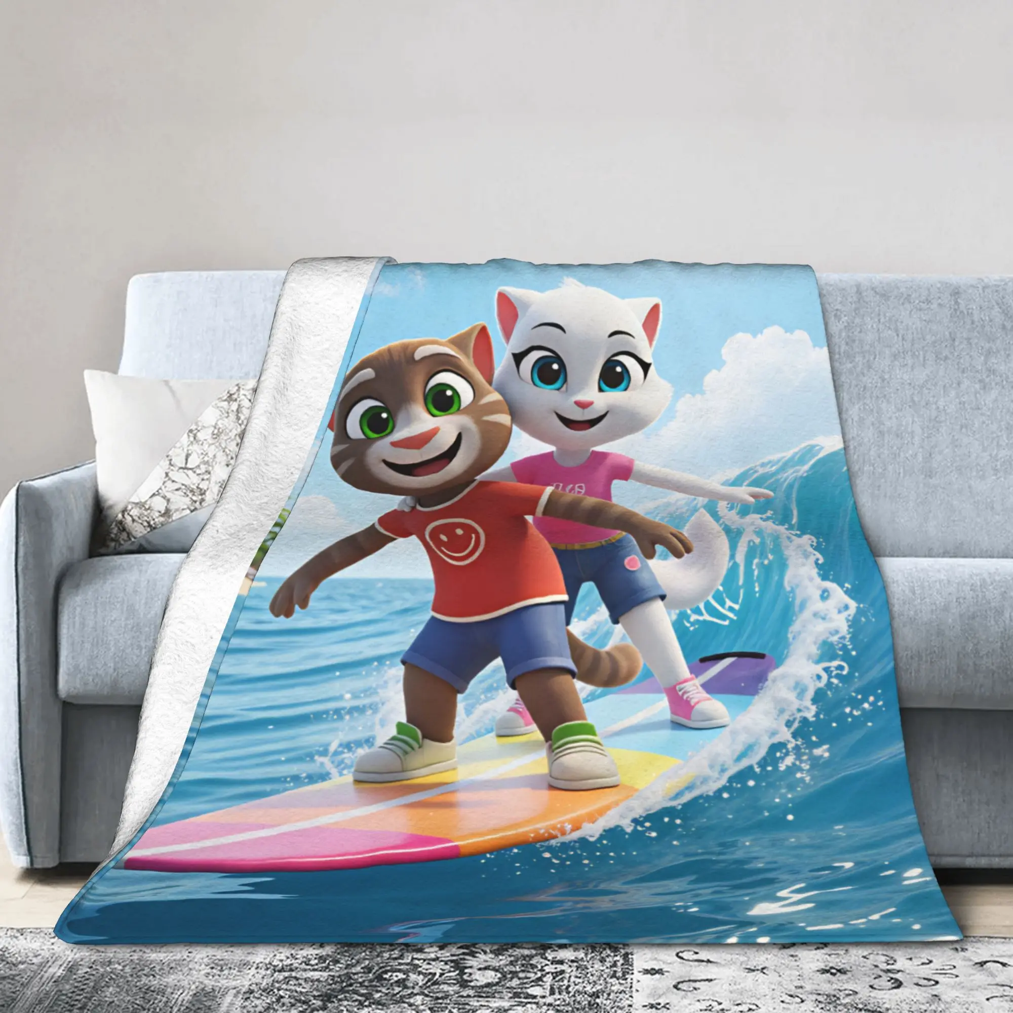 T-Talking T-Tom And F-Friends   Blanket Quality Super Soft  Throw Blanket Autumn Girls Boys Couch Bed Fluffy Bedspread