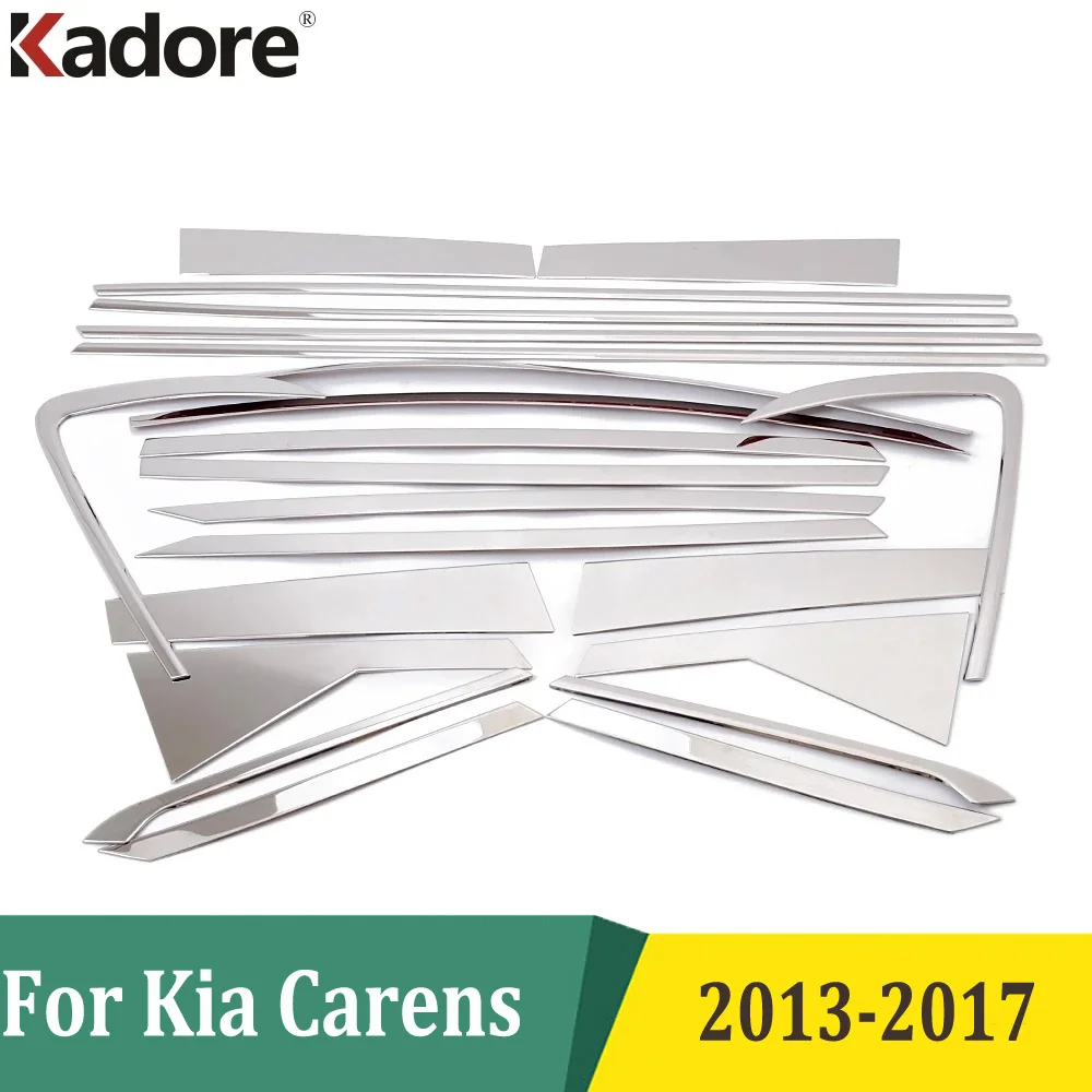 

For Kia Carens 2013 2014 2015 2016 2017 Full Window Frame Middle Center Pillars Cover Trim Car Styling Stainless Steel