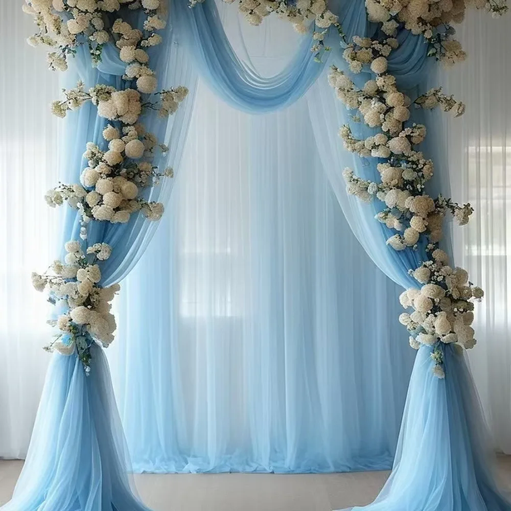 Draping Material 6/8/10 Meters Wedding Tulle Arch Width 160CM White Pink Draping Fabric Backdrop Elegant Backdrop Fabric Wedding