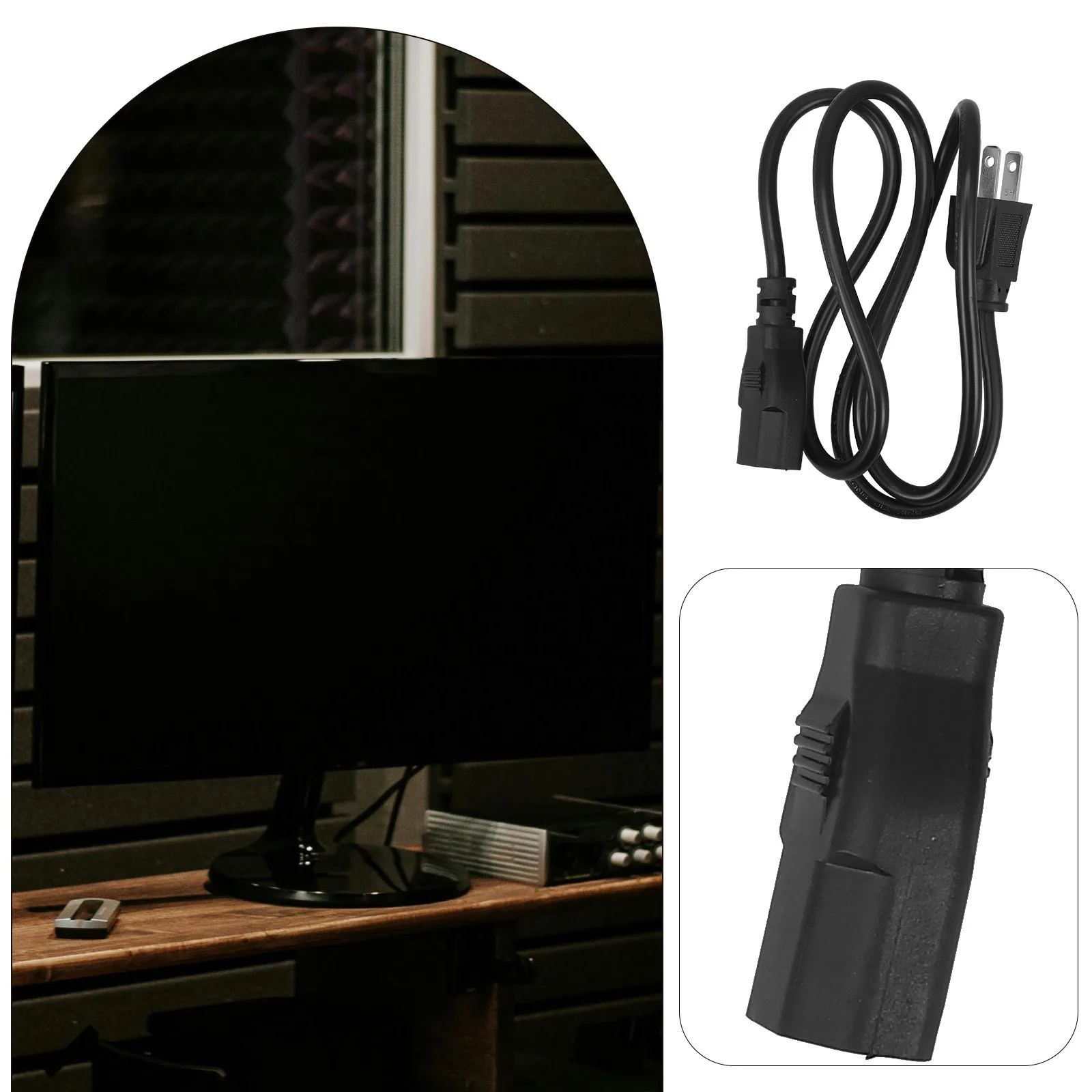 

3-Prong Us Power Cord Replacement Cable for Household Electronics Computer Printer Projector Rice Cooker Power Cord