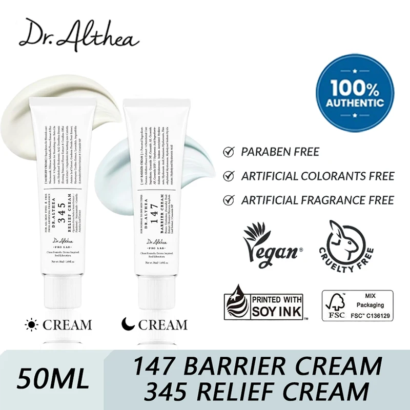 

Dr.Althea 147 Barrier Cream / 345 Relief Cream 50 ML Facial Moisturizer Daily Skin Repair Care