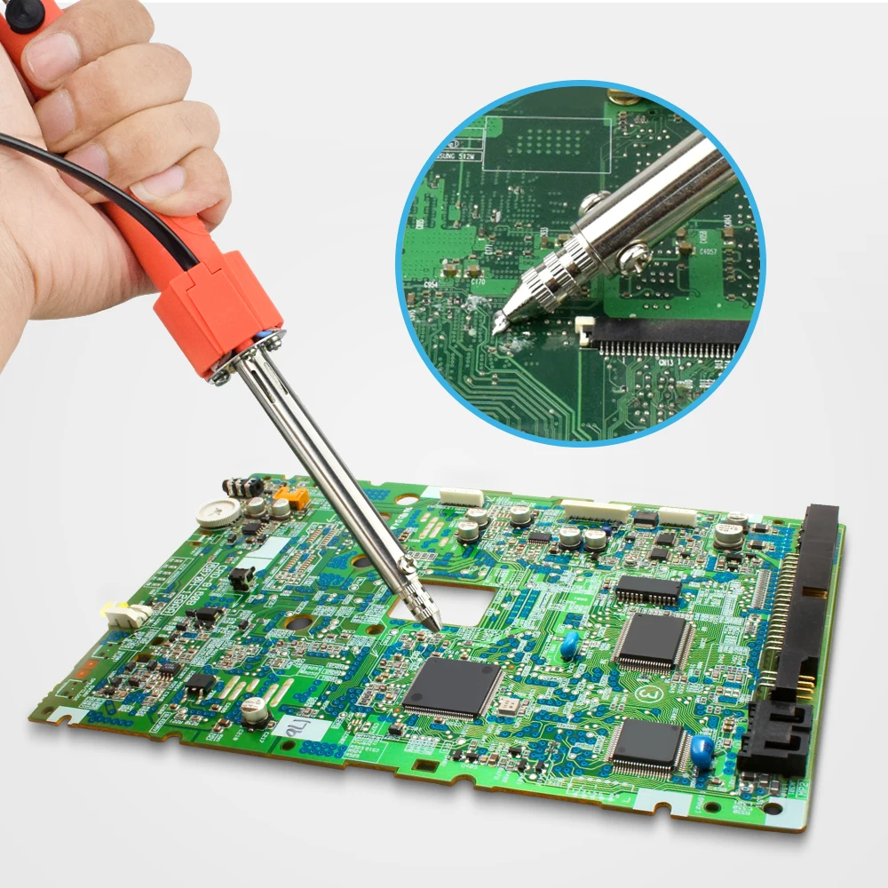 Succionador de soldadura de hierro para desoldar eléctrico, bomba de estaño de 110/220V 36W con boquillas para desoldar, herramienta de reparación de soldadura con desoldador de orificio pasante