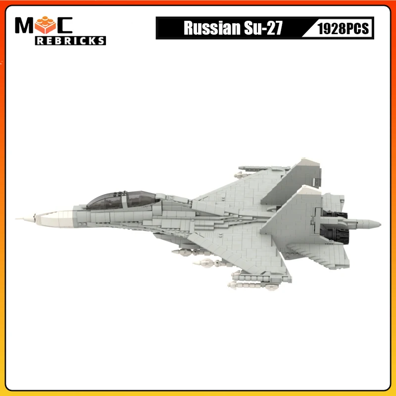 

WW II Soviet Union Air Force Weapons Sukhoi Su-27 Super Fighter MOC Building Block Airplane Model Sets Military Bricks Boy Toys