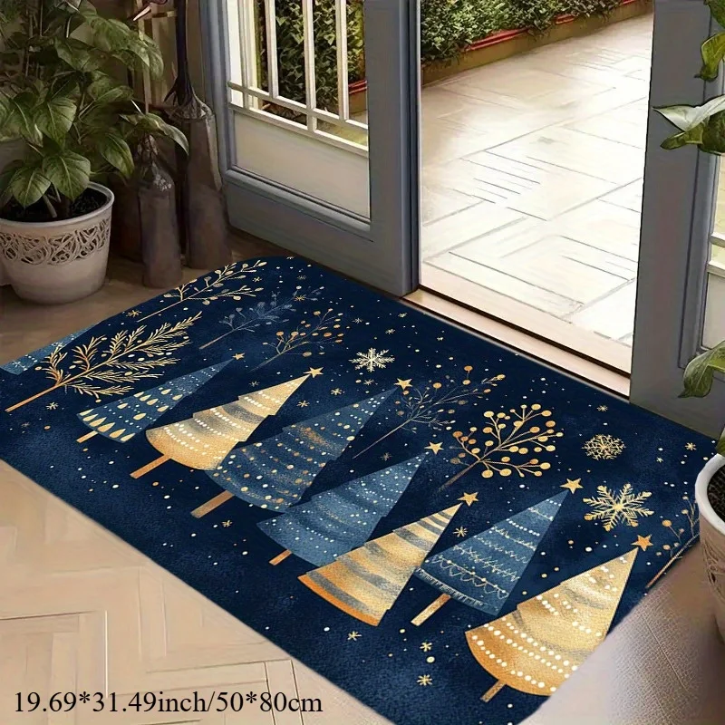 Chalkboard Style Doormat Happy New Year Area Rugs Living Room Christmas Tree Truck Carpet Holiday Entryway Floor Mat