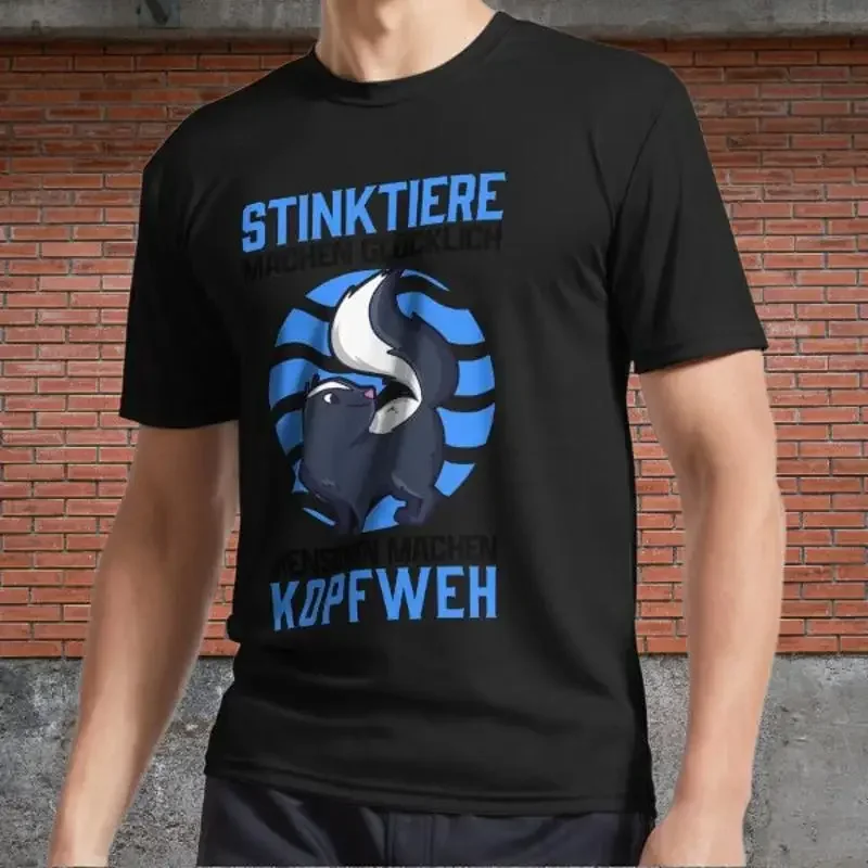 Skunk Headache Stink Badger Skunk Gift Logo Men's T-Shirt Funny Size S to 5XL