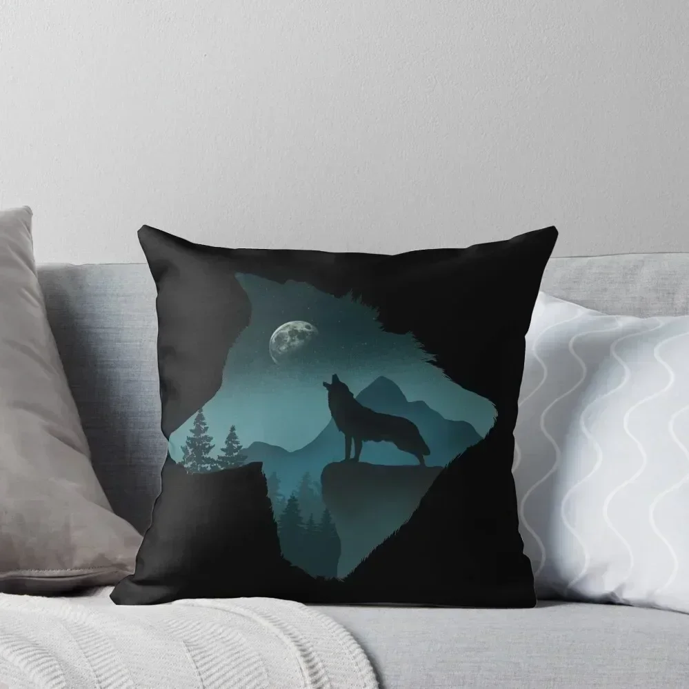 

Wolf Howling at Night Throw Pillow luxury decor Pillowcases Cushion Covers Sofa Pillowcases For Pillows bed pillows pillow