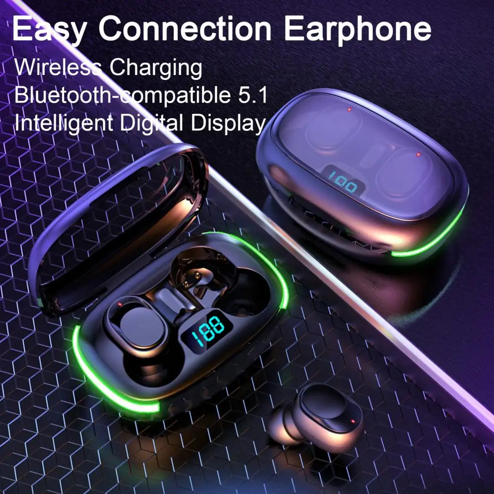 Bluetooth-compatible Earphone Immersive Sound Wireless Earbuds with Built-in Mic Led Digital Display for Premium for Ultimate