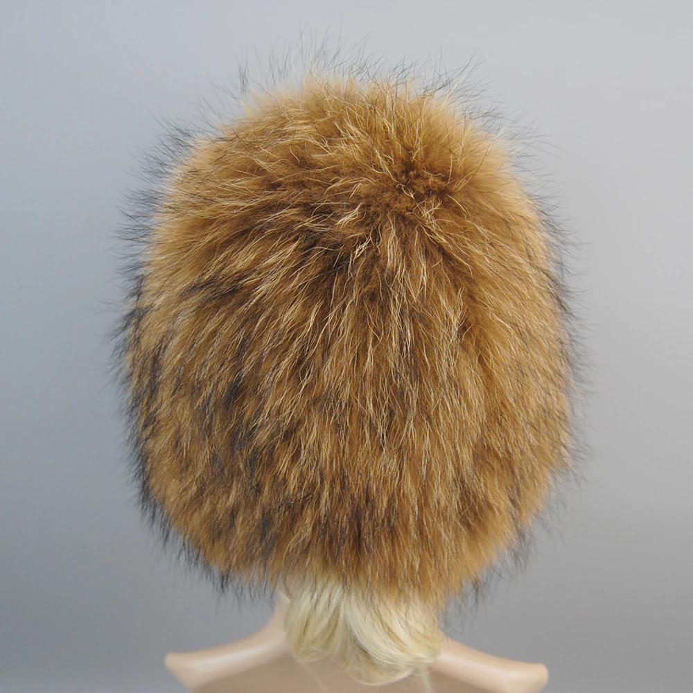 Hot Sale Winter Hat 100% Real Natural Silver Fox Fur Women\'s Knitted Fur Cap Women Hat Fox Fur Hat Female Ear Warm Winter Must