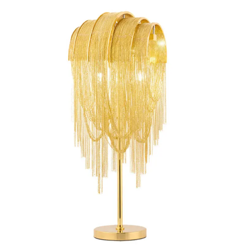 Hotel with modern retro gold lamp aluminum chain desk lamp with iron body