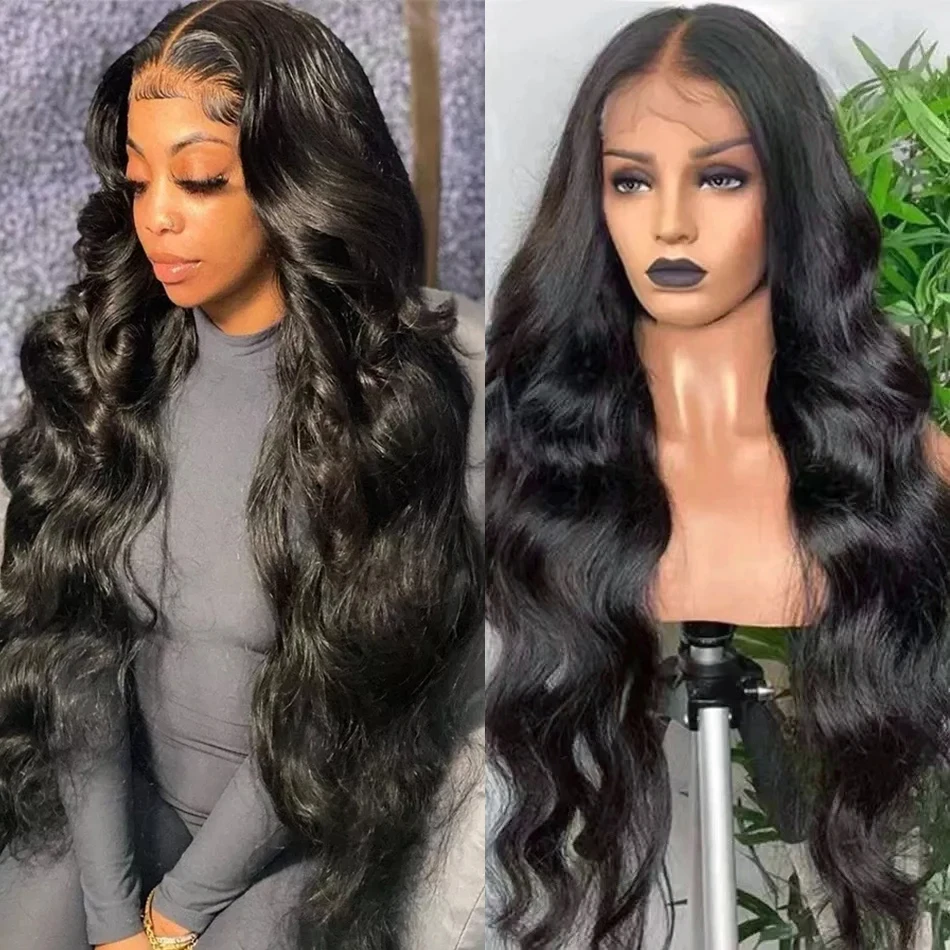 Body Wave Lace Front Wig Human Hair 13x6 HD Transparent Lace Frontal Wigs For Black Women Pre Plucked 180% Density Wig Remy Hair