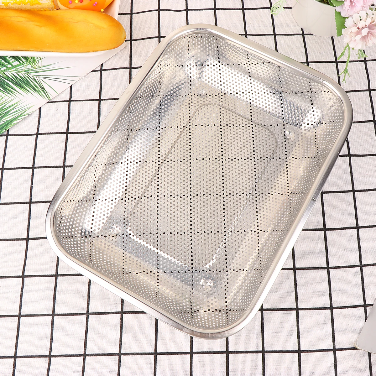 

Thickened Stainless Steel Drain Basket for Sink Rice Vegetable Fruit Strainer Drying Rack Insert Storage Kitchen Helper