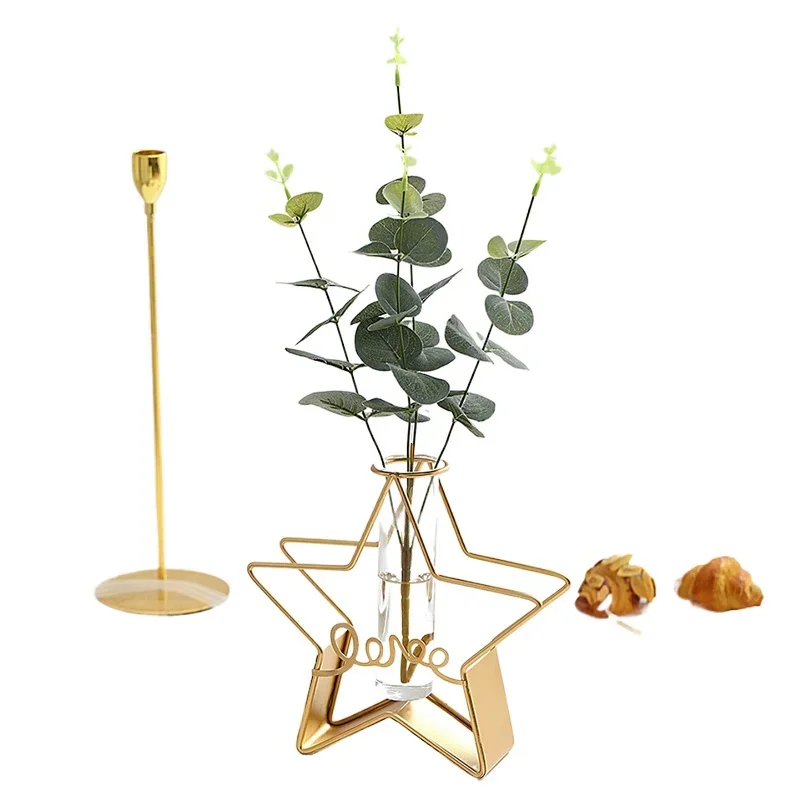 Creative and fresh hydroponic test tube vase decoration, living room dry flower planter, dining table decoration